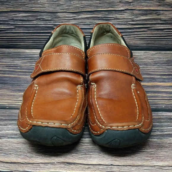 Wolky Cognac Leather Velcro Strap Slip On Loafers - Picture 3 of 5